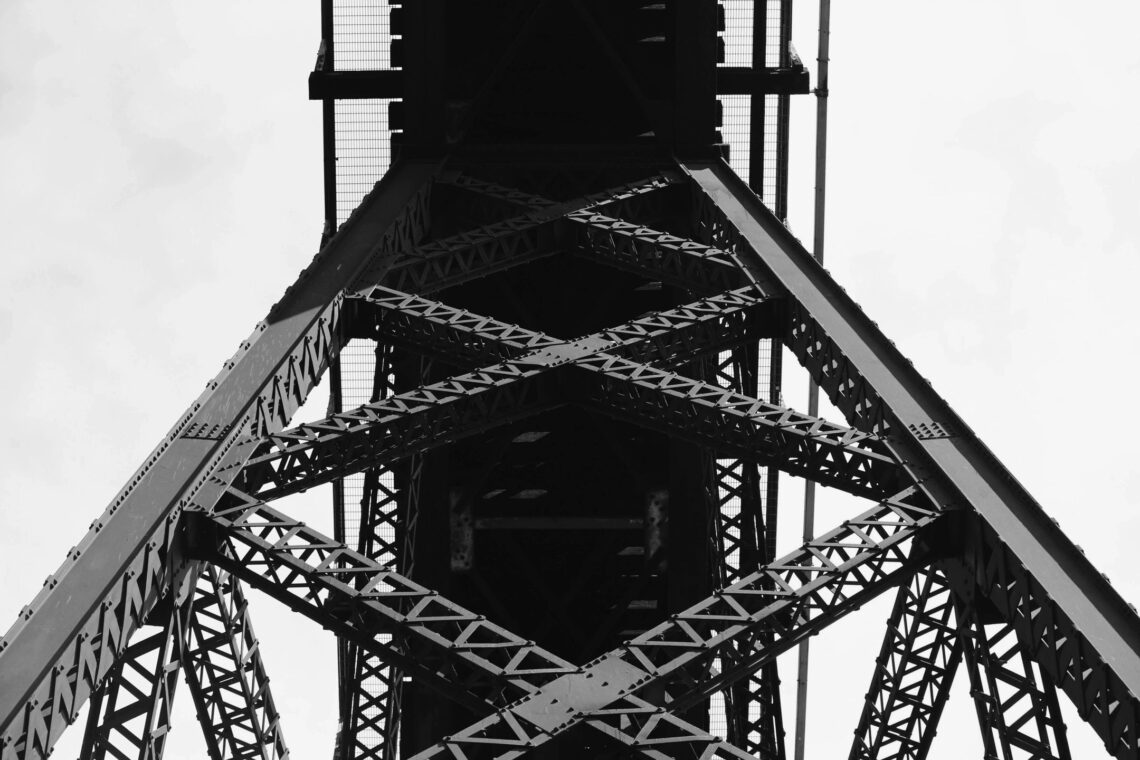 Metal Bridge Black and White Image