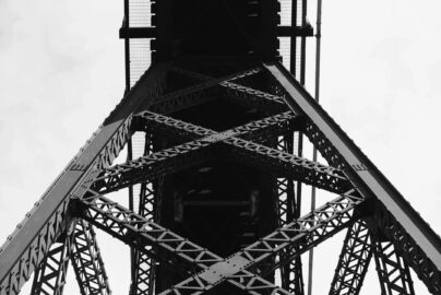 Metal Bridge Black and White Image
