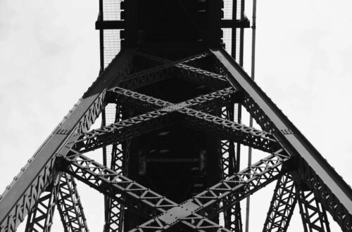 Metal Bridge Black and White Image